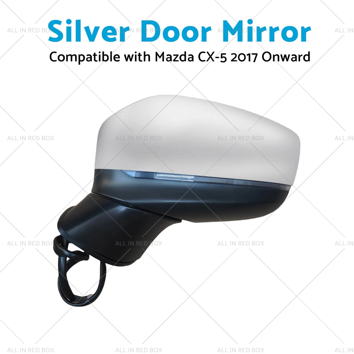 Silver Door Mirror for Mazda CX-5 (2017 - Present) - Blind Spot, 9 Wires