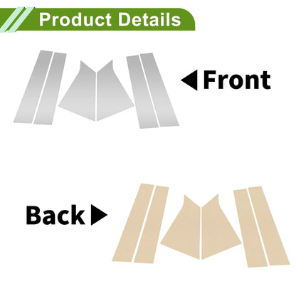 6 Pcs Silver Tone Pillar Window Trim for Chevy Malibu (2016-2021)