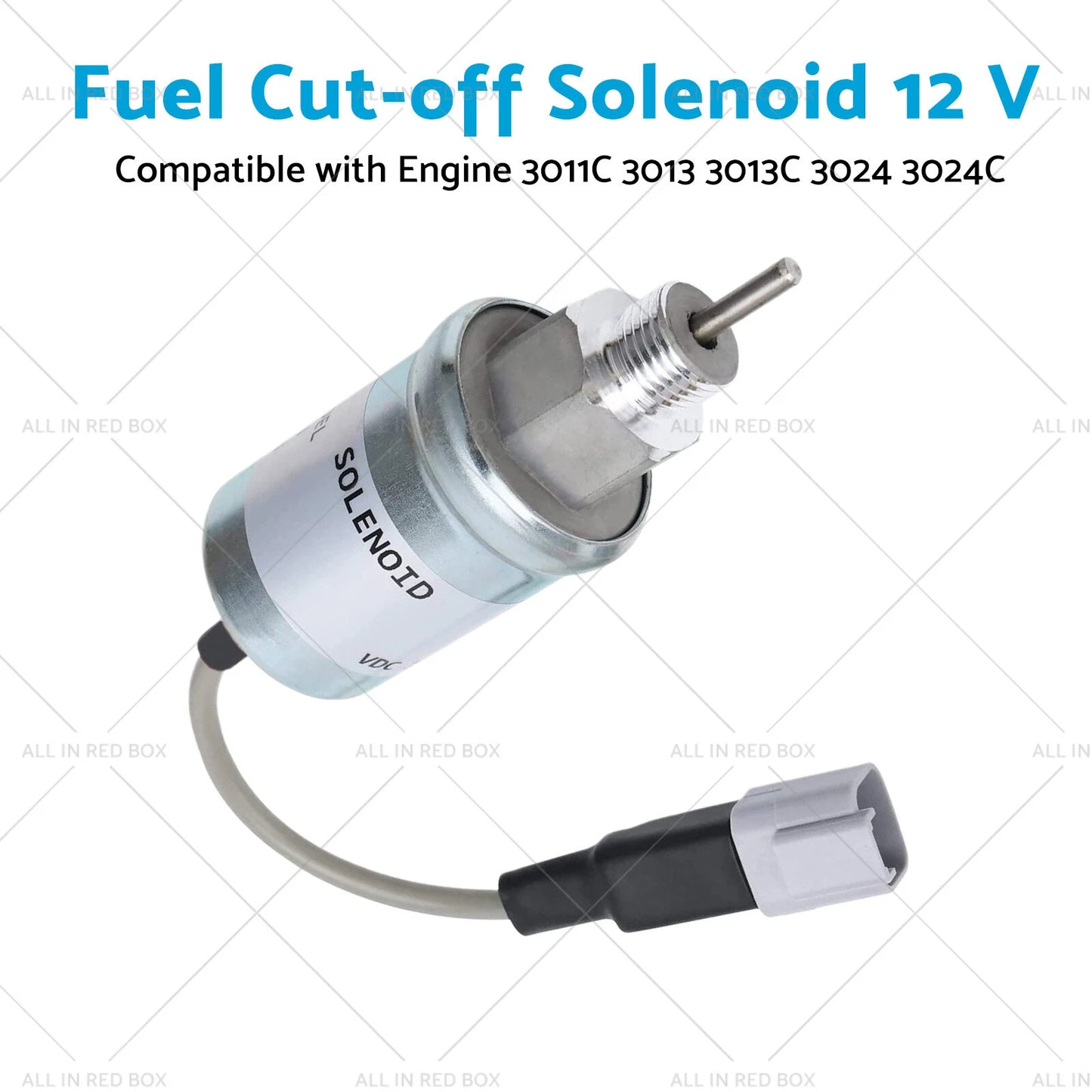 Fuel Cut-off Solenoid 12V for Engine 3024C, 3011C, 3013, 3013C, 3024