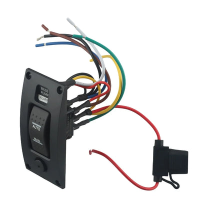 Switch Panel Pump / DC 12V 20A / Curved Waterproof ON-OFF-ON