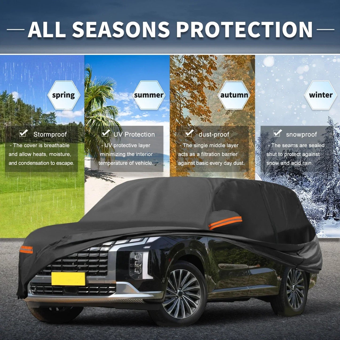 Waterproof 210D-PU Car Cover for Hyundai Palisade (2019-2023)