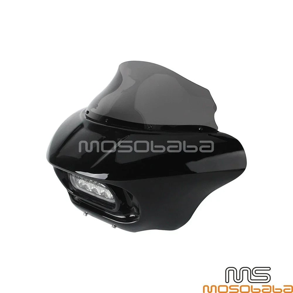 Front Fairing Windshield w/Bracket & LED Headlight for Softail Street Bob (2018-2023)