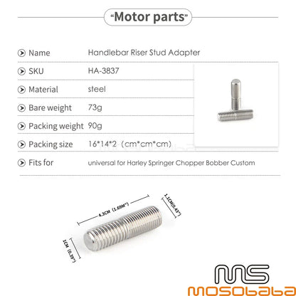 Handlebar Riser Studs Adapter for Harley Springer Chopper Bobber