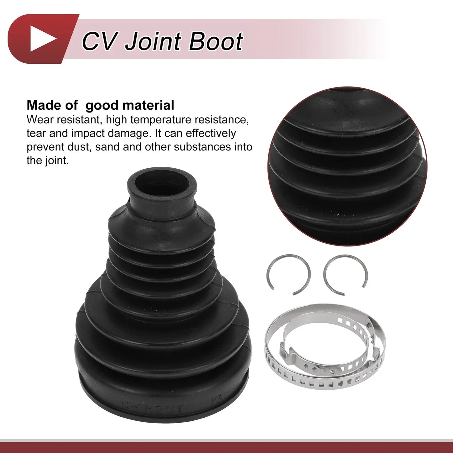 Inner CV Joint Boot Kit with Clamps for BMW 320i (2013-2018)