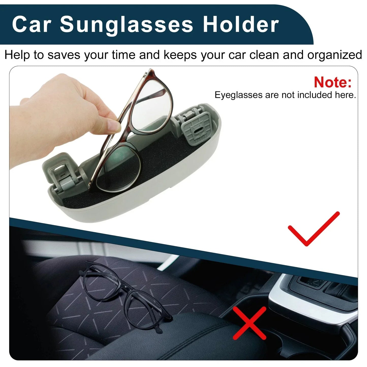 Car Sunglasses Case for Hyundai Tucson 2022-2025 ABS Grey 1 x Set