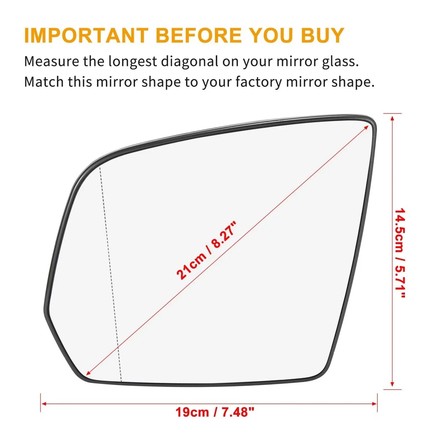Heated Left Rearview Mirror Glass for Mercedes-Benz M-Class (2006-2011)