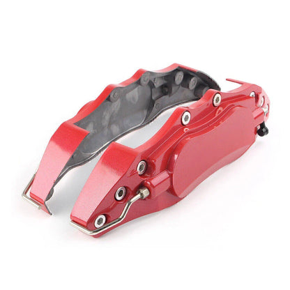 Red 3D Metal Brake Caliper Covers for Universal Car (Fits Most Models)