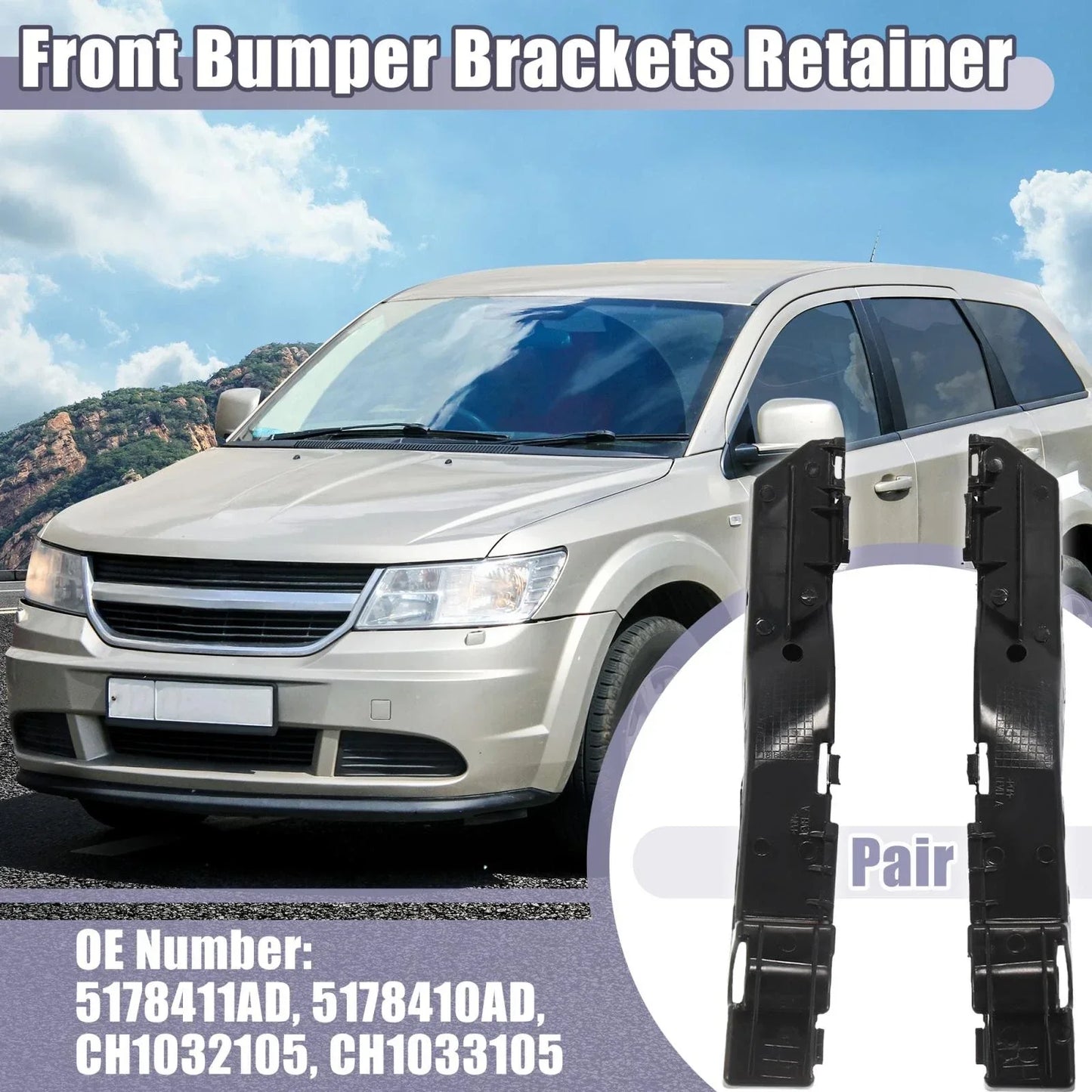 Front Bumper Bracket LH/RH for Dodge Journey (2009-2020)