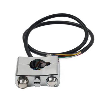 Chrome Handlebar Control Switch Horn Turn Signal Light for Harley Bobber