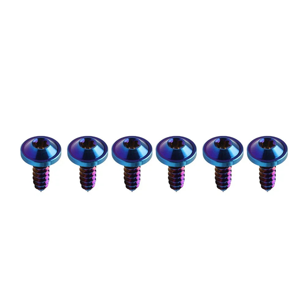 6 x M5x15mm Titanium Torx Head Self Tapping Screws for Fastening Blue