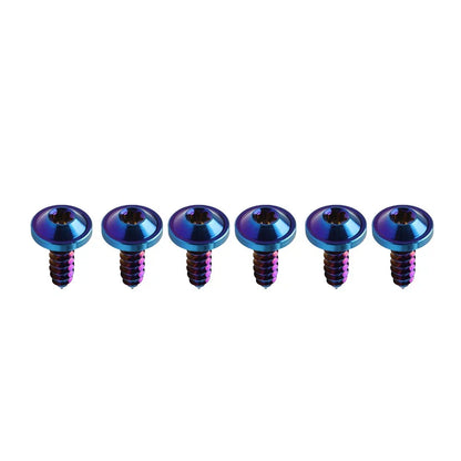 6 x M5x15mm Titanium Torx Head Self Tapping Screws for Fastening Blue