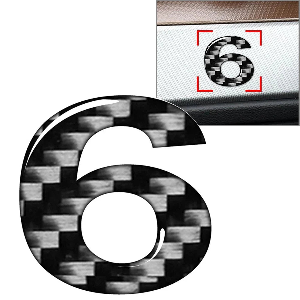 1pc Carbon Black Window Door Wall Car Badge Emblem Decal Sign