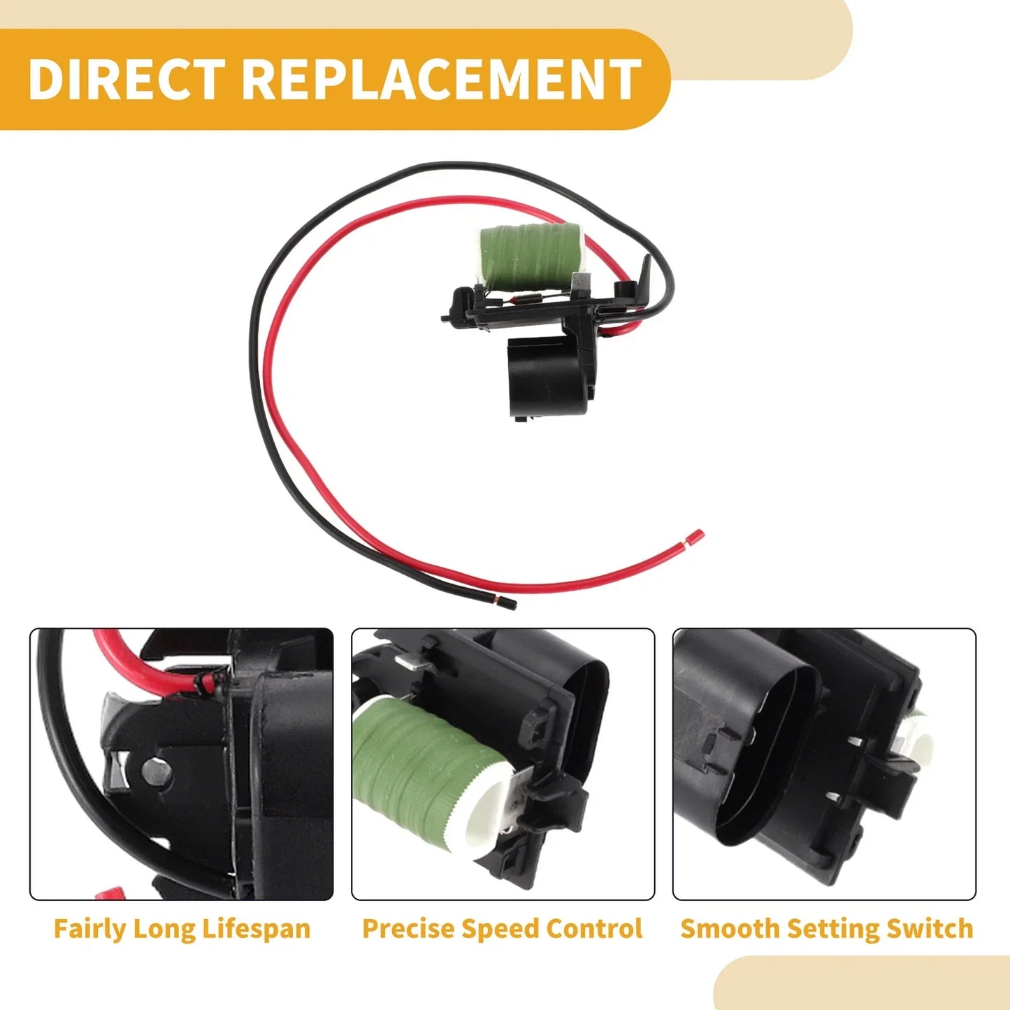 HVAC Blower Motor Resistor for Chevrolet Cruze 1.8L (2011-2016) 1 x Black