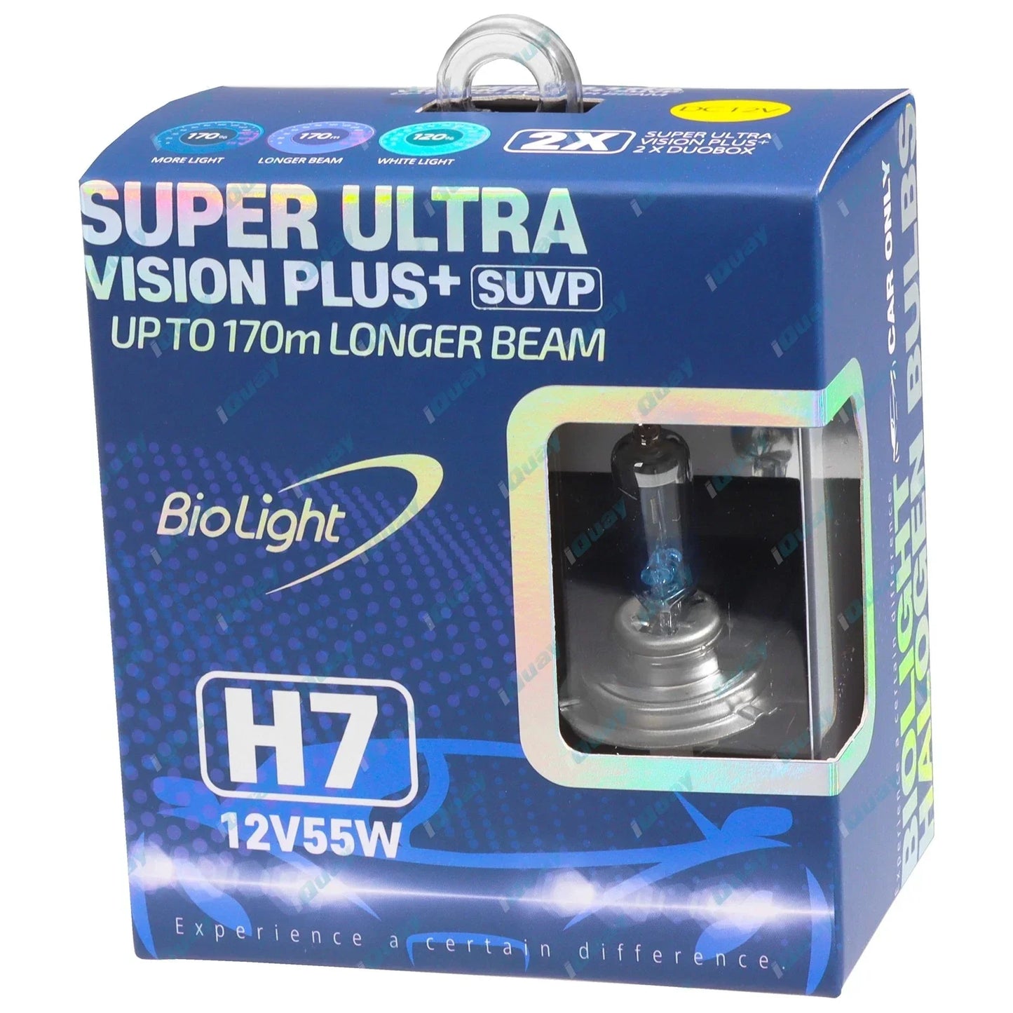 2 x Super Headlight Bulbs H7 55w Halogen +170% Performance