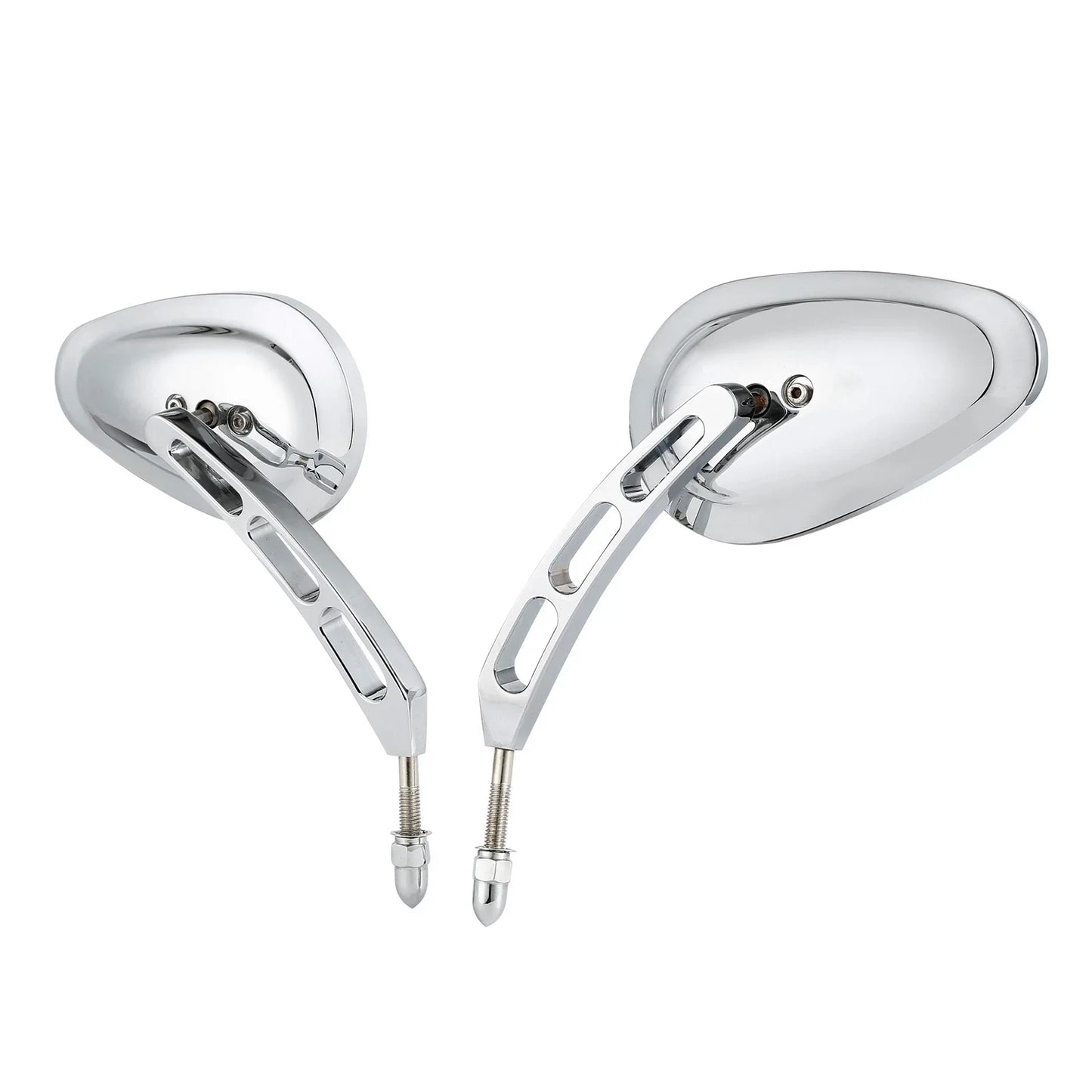 8mm Chrome Rear-View Mirrors for Harley Street Glide Sportster Dyna Softail