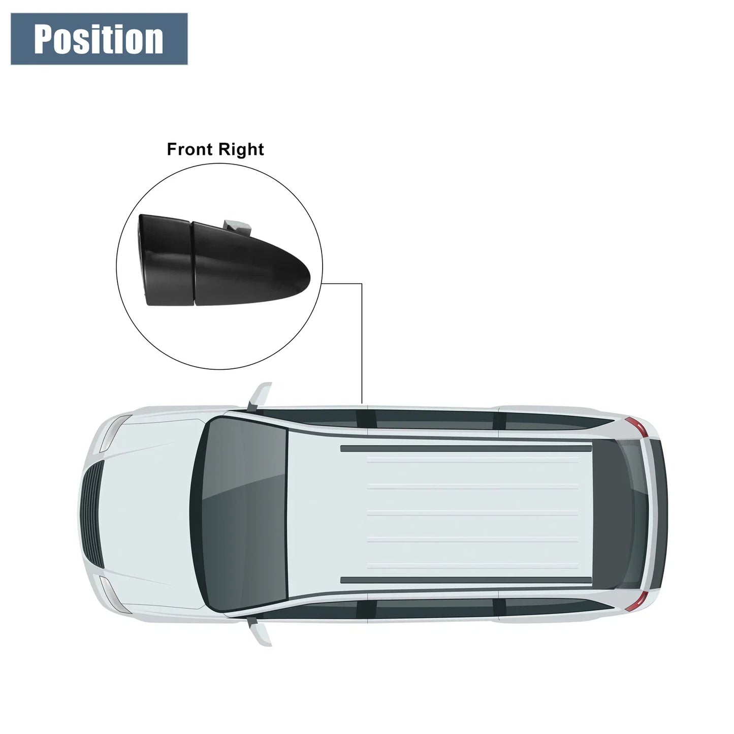 Front Right Exterior Door Handle Black for Honda CR-Z (2011-2016)