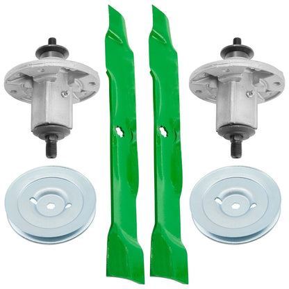 Deck Spindle Pulley Blade Replacement Kit for John Deere X300 X304 X324 (2010–2019)