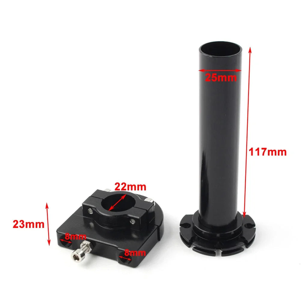 7/8in Turn Twist Throttle Handle Bar Tube for Universal CNC Black