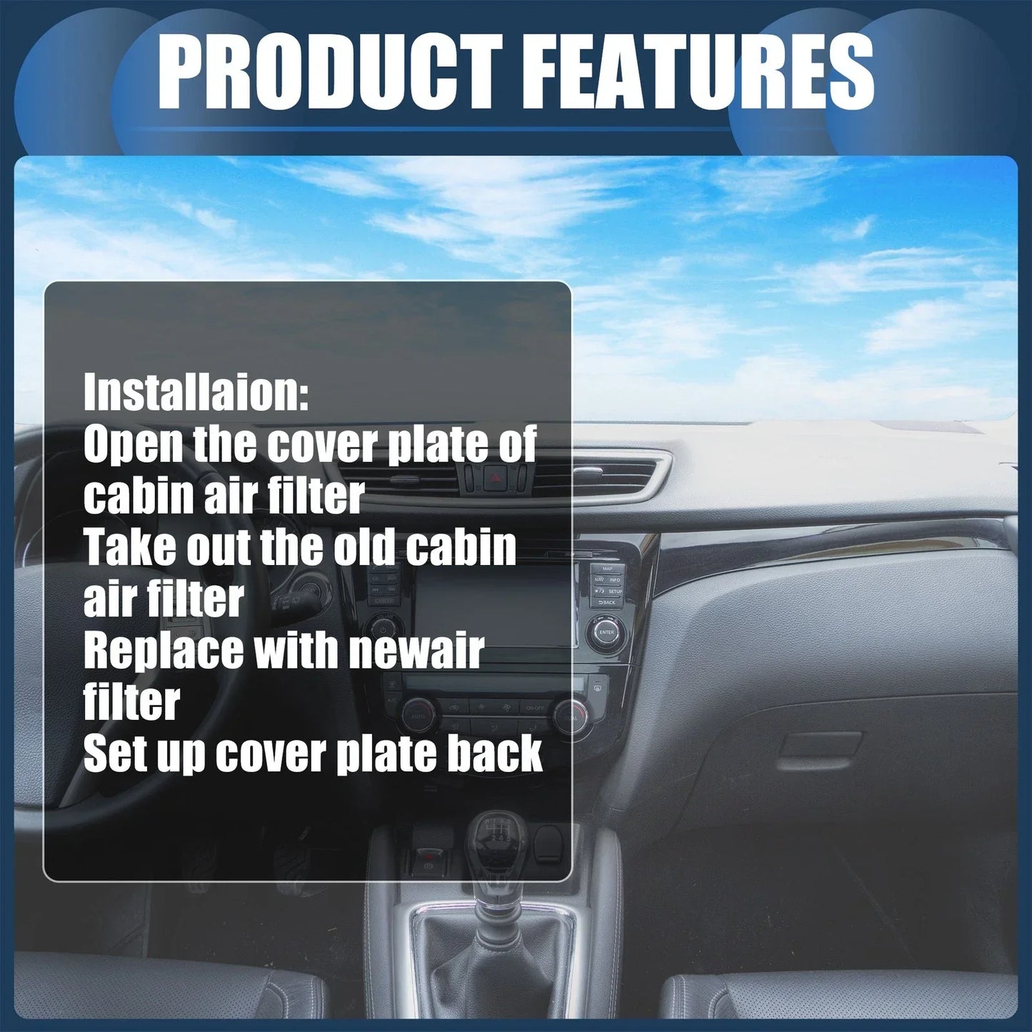 Engine Air Filter for Hyundai Elantra 2021-2023 (1 x White)