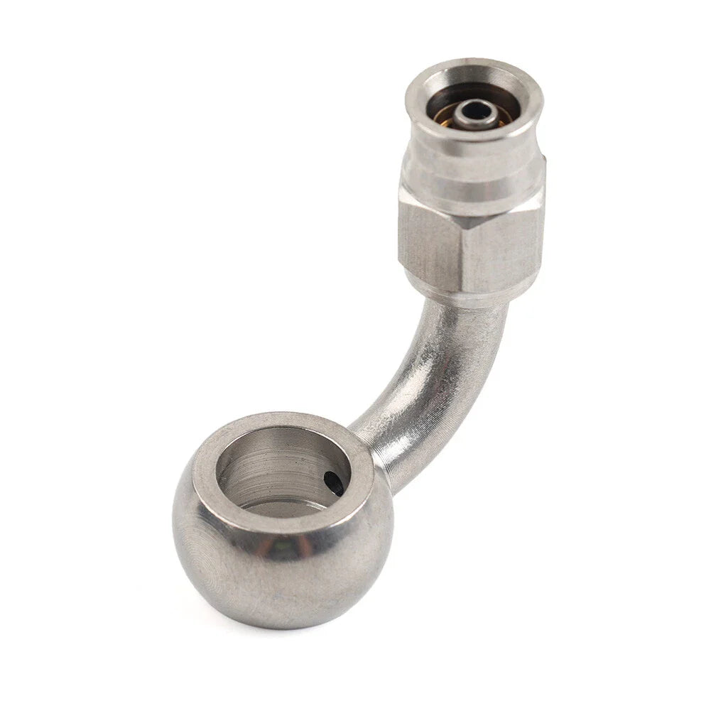 10.2mm Stainless Steel AN-3 90 Degree Eye Banjo Hose Ends for Motorcycle