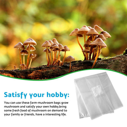 50 x Breathable Mushroom Growing Bags - Autoclavable, Tear Resistant