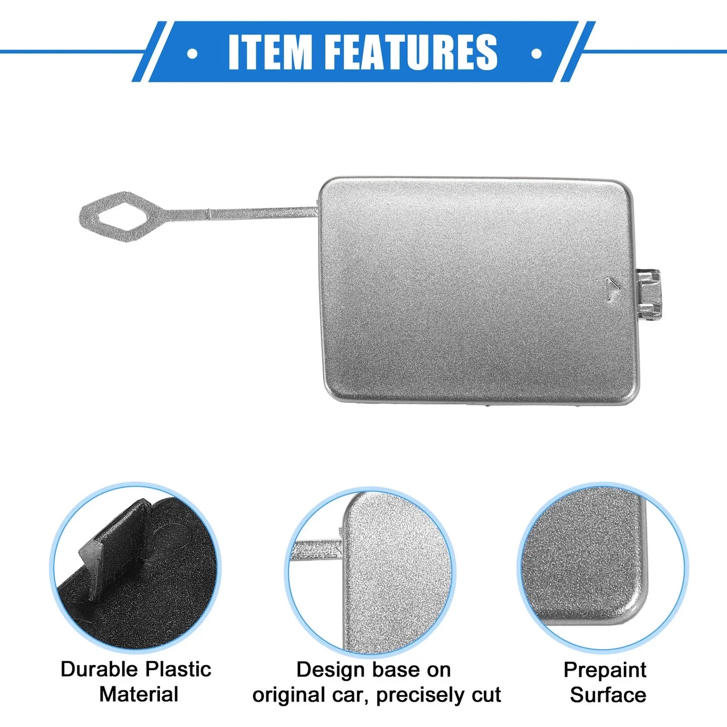 Front Bumper Tow Hook Eye Cap for Mercedes-Benz R350 (2006-2010) Silver Tone