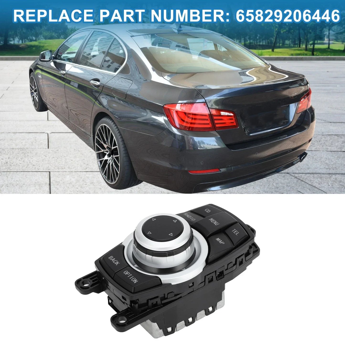 Steering Wheel Control Switch for BMW 528i (2010-2011) Black