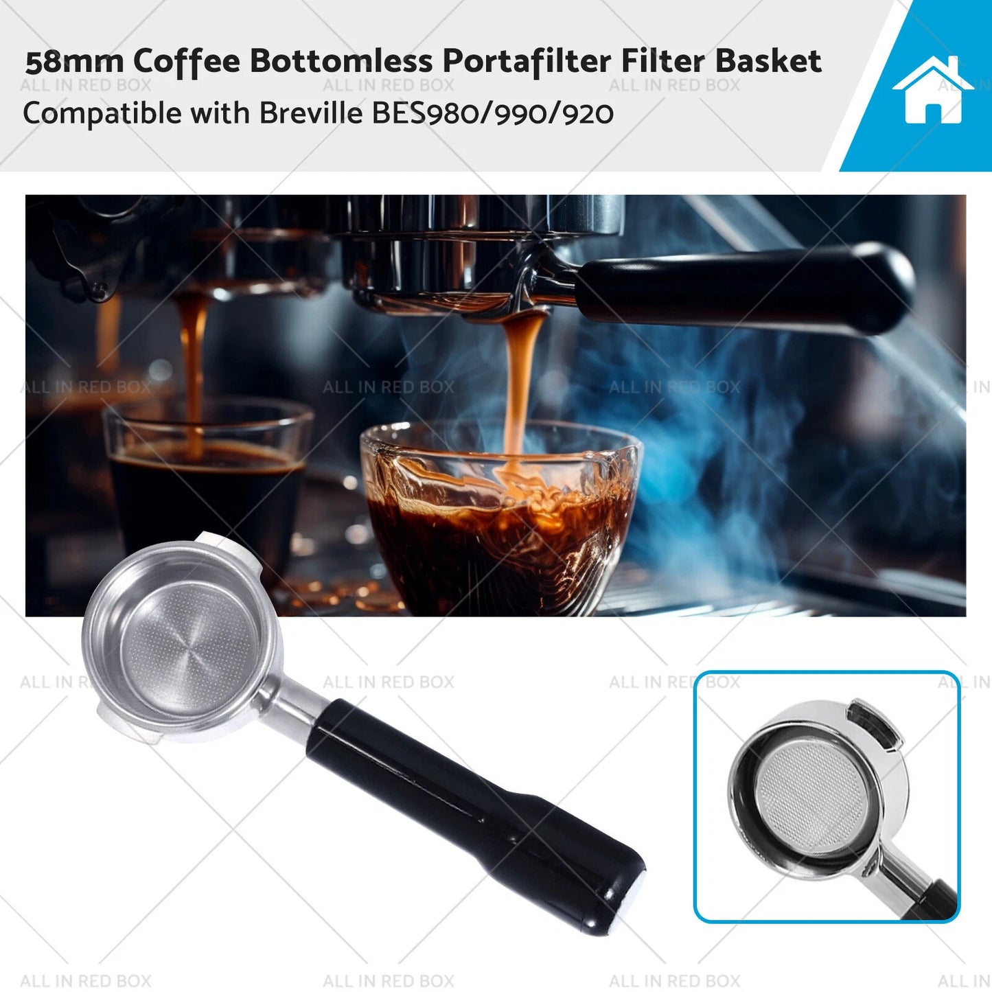 Bottomless Portafilter Filter Basket for Breville BES980/990/920 (2014-2023)