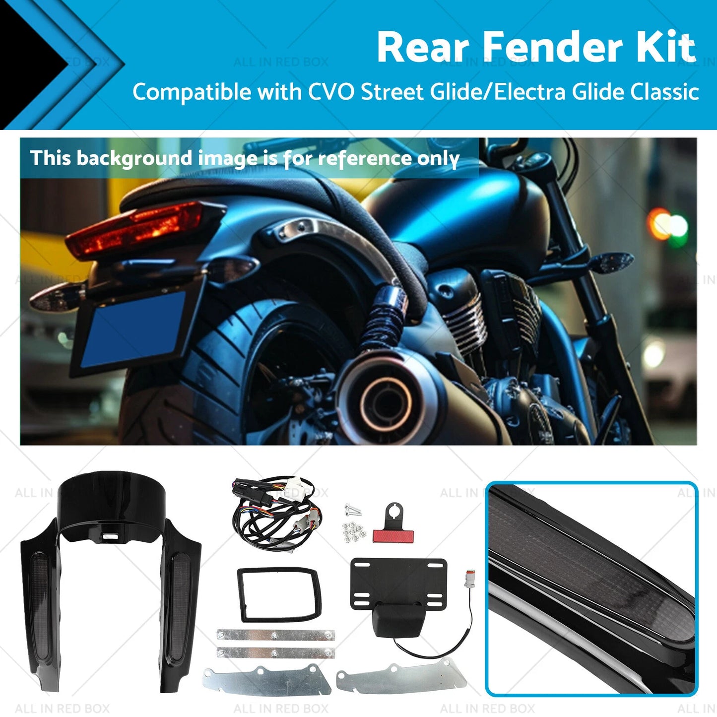 Rear Fender LED Light for Harley Touring Electra Road Glide Road King (09-13)