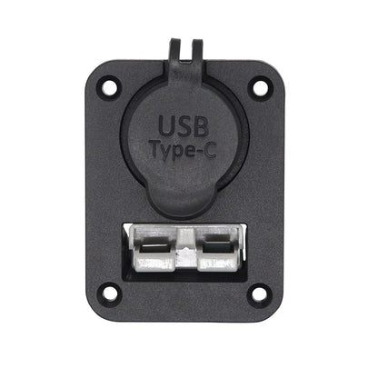 USB + Type C Power Socket Flush Mount for Anderson Plug Camper Boat Caravan