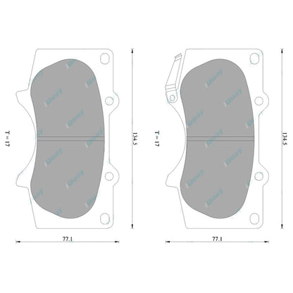 Front 4x4 Disc Brake Pads Set for Hilux GGN125 GUN125R GUN136 2015~2020 4WD