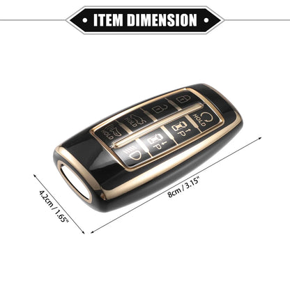 Keyless Smart Key Fob Case for Hyundai G80 GV80 8 Button TPU Black (2021-2023)