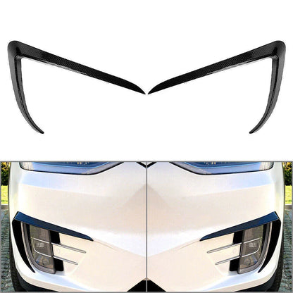 Carbon Fiber Front Fog Light Eyebrow Cover Trim for Tesla Model X (15-20)