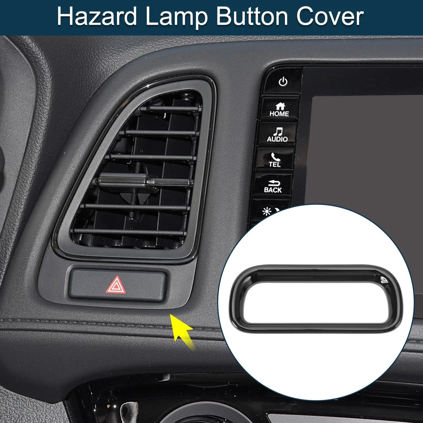 Warning Lamp Button Cover for Honda Vezel RV3 RV4 RV5 RV6 (2021-2023) Black 1 x
