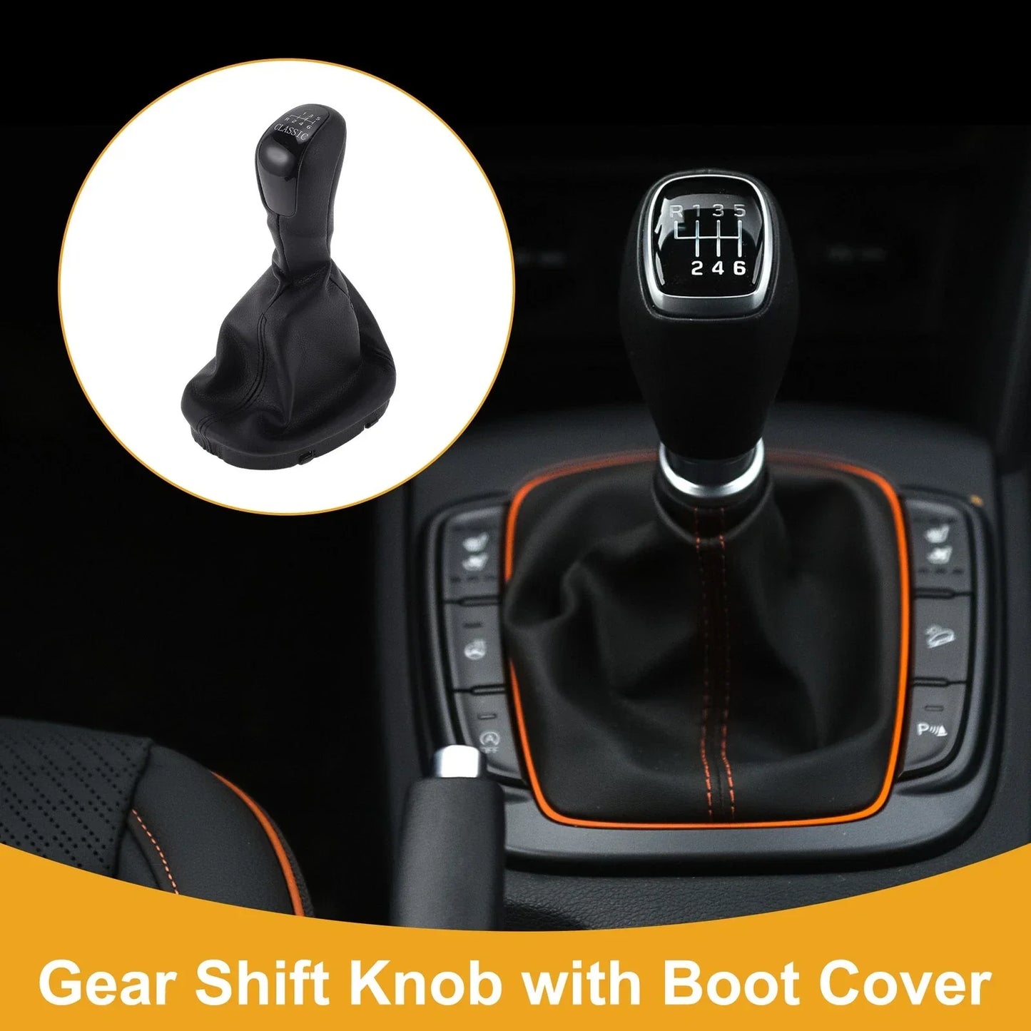 6 Speed Shift Knob & Boot Cover for Mercedes-Benz C-Class (2001-2007)