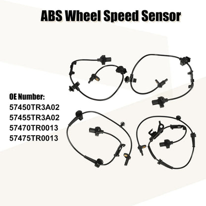 4 x ABS Wheel Speed Sensors for Honda Civic (2012-2013)