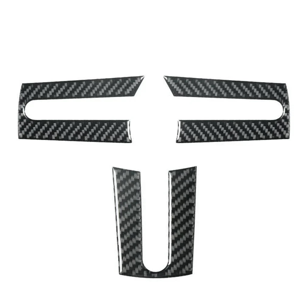 3 x Carbon Fiber Interior Steering Wheel Cover Trim for Ford Mustang (2005–2009)