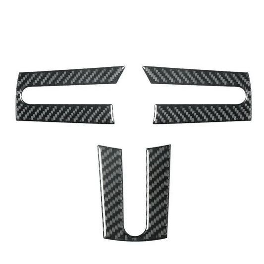 3 x Carbon Fiber Interior Steering Wheel Cover Trim for Ford Mustang (2005–2009)