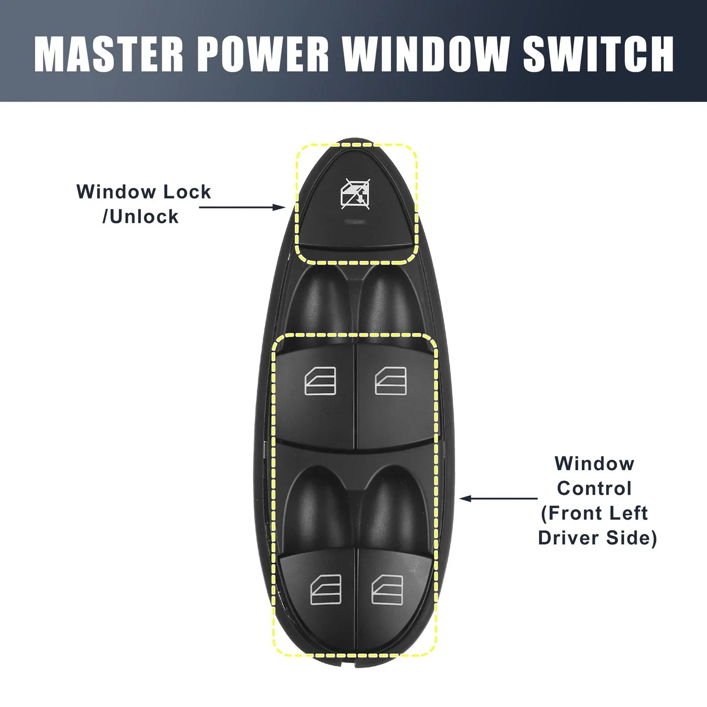 Power Window Master Switch for Mercedes-Benz (A2118210058, A2118213579)