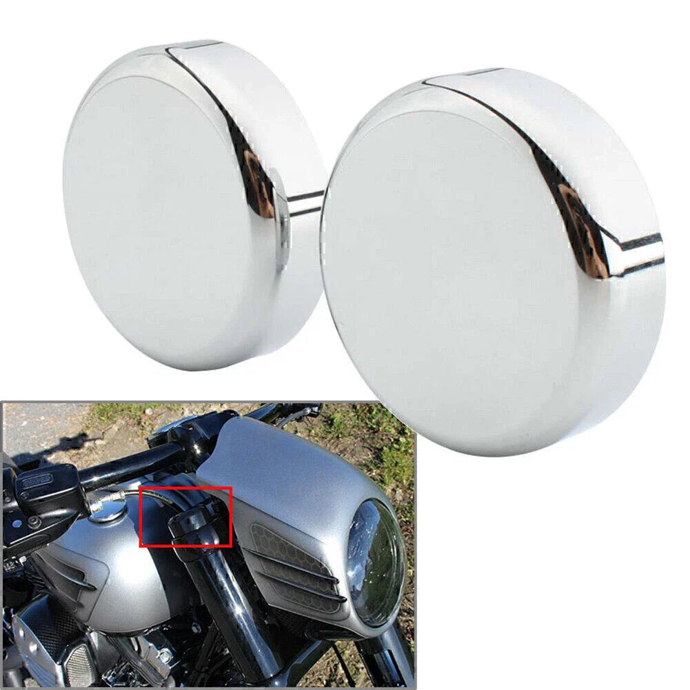 CNC Chrome Upper Fork Caps for HARLEY SOFTAIL STREET BOB (2018-2020)