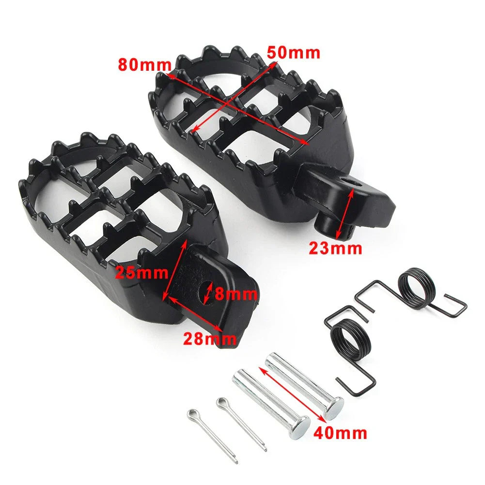 CNC Wide Foot Pegs Rear Set Pedals for Universal Motorcycle Bike Black