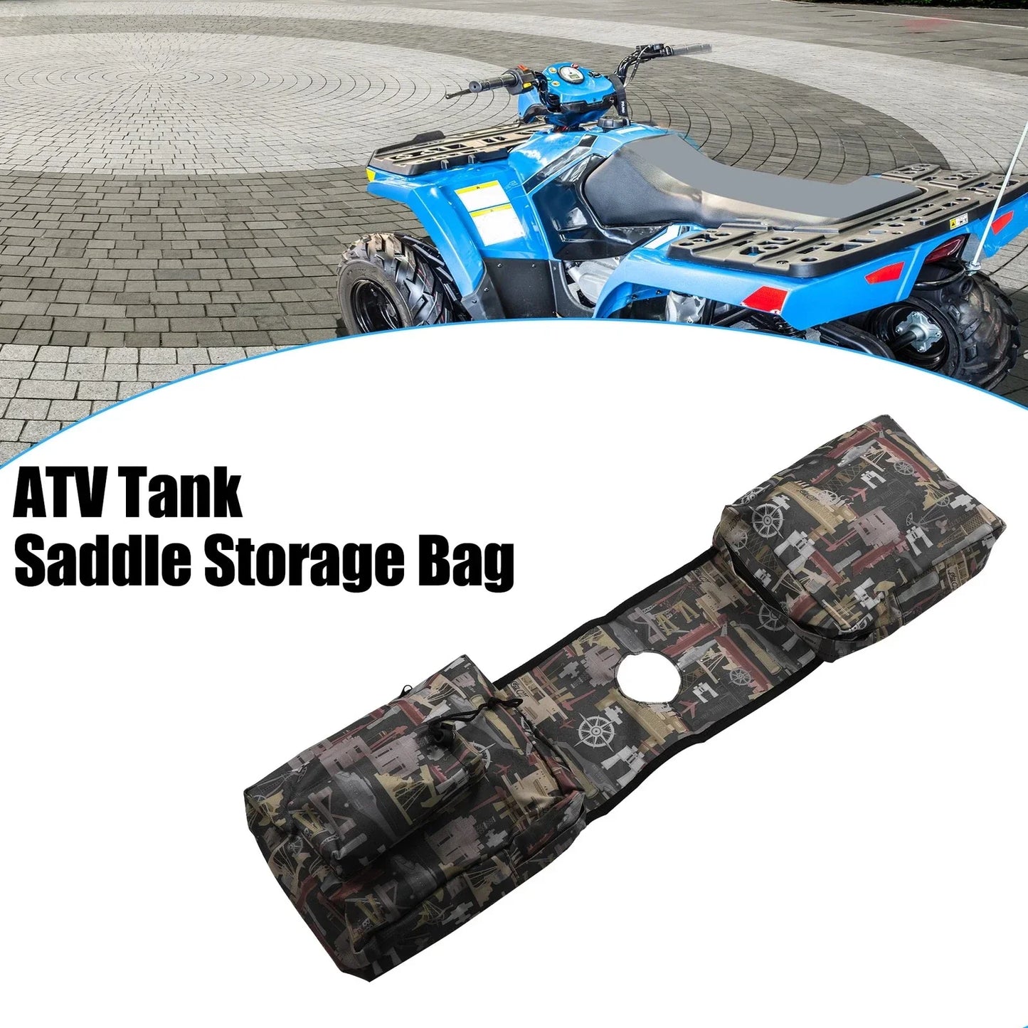 ATV UTV Saddlebags 2 x Cargo Pouch Storage Bags for Motorcycle Fuel Tank
