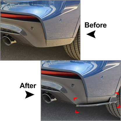 Carbon Black Rear Bumper Lip Wrap Splitters for BMW X4 G02 M Sport (2018-21)
