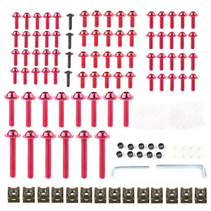 Complete Fairing Bolt Bodywork Screws Nuts for Kawasaki Motorcycle Red