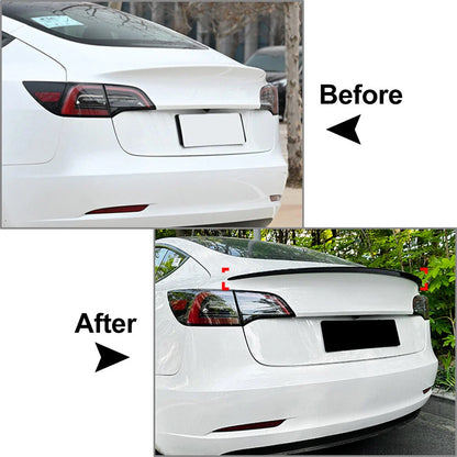 Matte Carbon Fiber Rear Trunk Spoiler Wing for Tesla Model 3 (2017-2023)