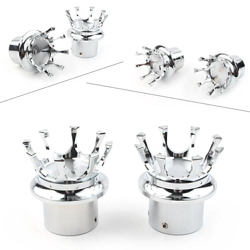 Front Axle Nut Cover Silver Bolt Cap for Harley XL 1200 Dyna Touring (2004-2023)