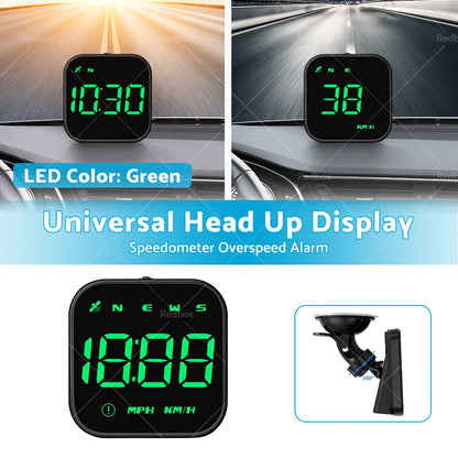 Universal LED Digital GPS Speedometer HUD for Car - Overspeed Alarm