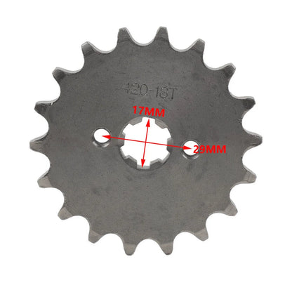 1x 17mm 18T Front Sprocket for 50cc 70cc 90cc 110cc 125cc 140cc ATV Dirt Bike