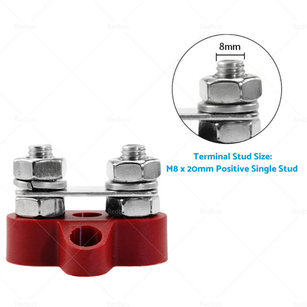 Heavy Duty Bus Bar Terminal Blocks M8 Positive Power Distribution Studs