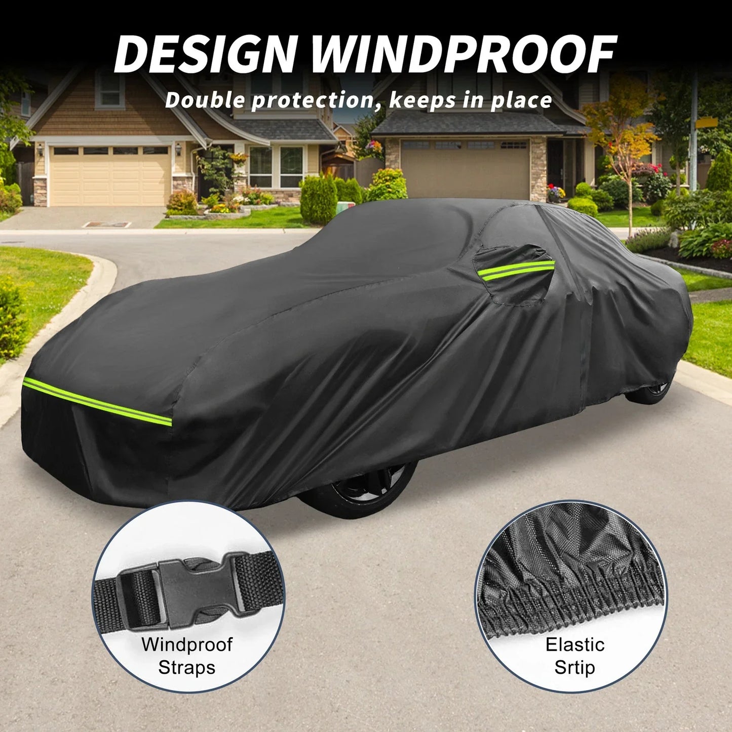 Waterproof 233D-PU Car Cover for Porsche 911 (2013-2023) with Zipper